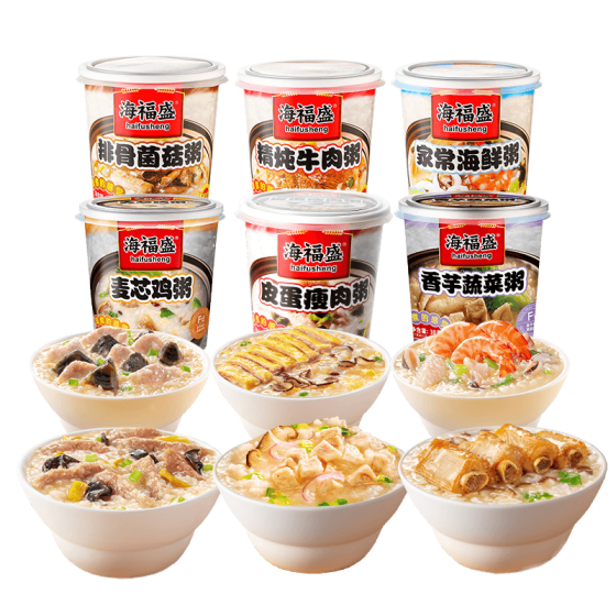 海福盛速食粥组合整箱装即食夜宵早饭方便营养速食食品八宝粥冻干