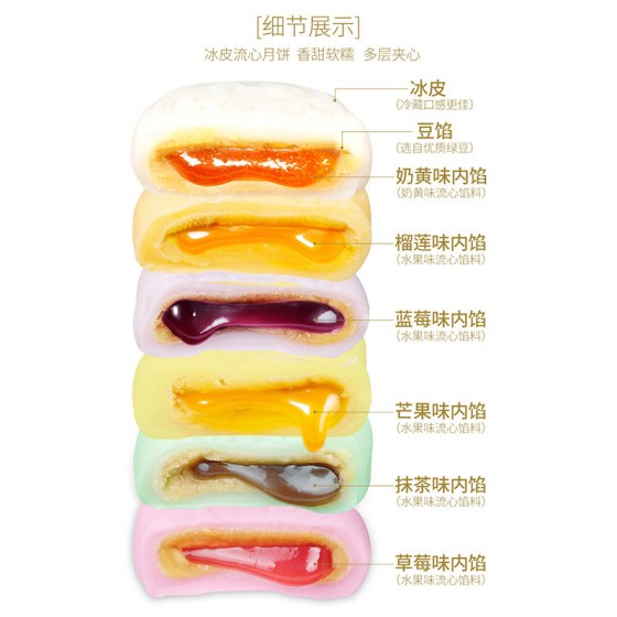 冰皮月饼礼盒装中秋节月饼团购送礼奶黄流心水果味榴莲2026新款式